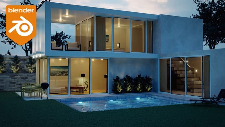 Create & Design a Modern Architecture House in Blender 3D