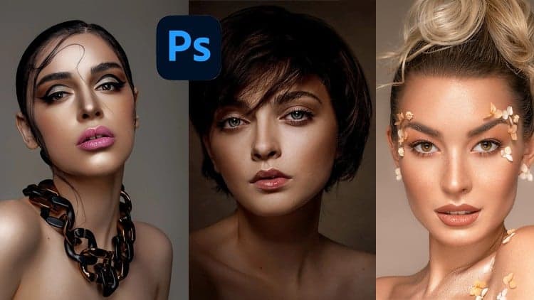 Tratamento de pele com uso de actions no Photoshop.