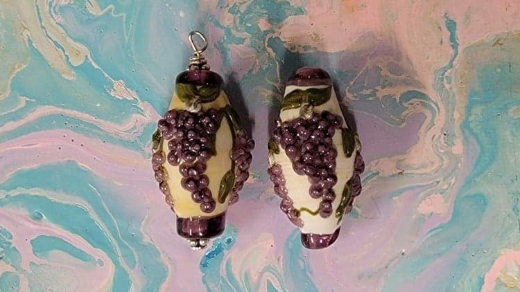 Glass Grape Pendant Bead