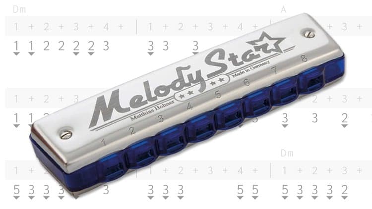 Melodiespiel auf der "Melody Star" Mundharmonika
