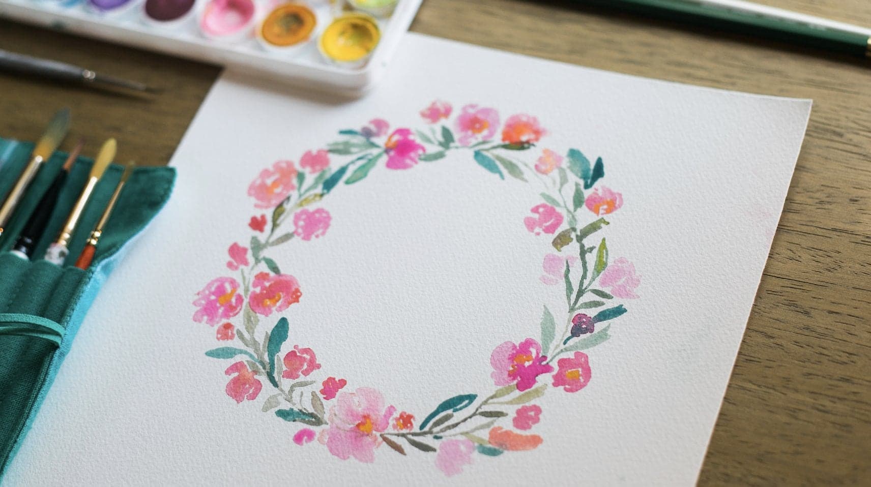 How to Paint a Watercolor Floral Wreath
