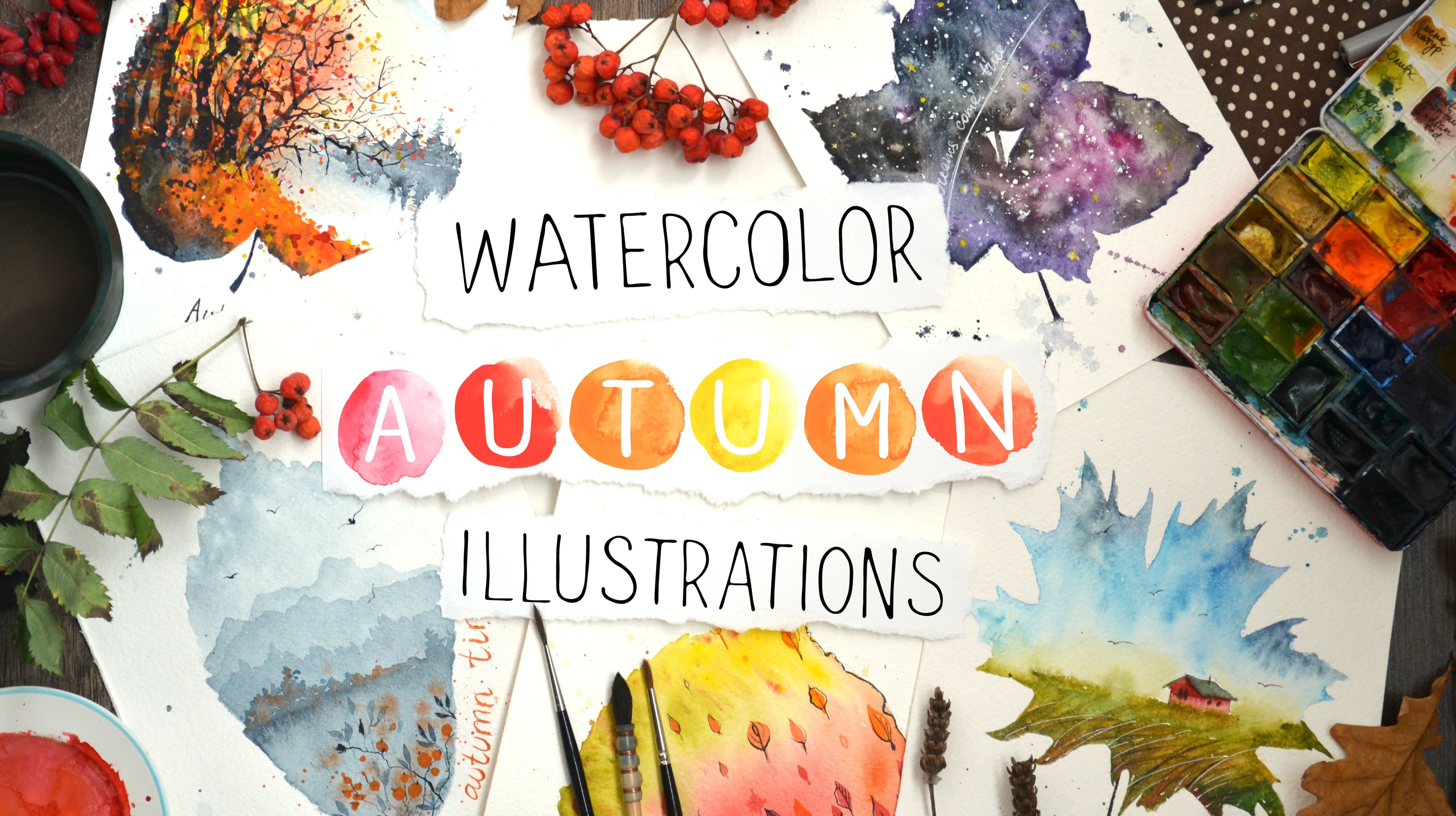 Watercolor Autumn Illustrations