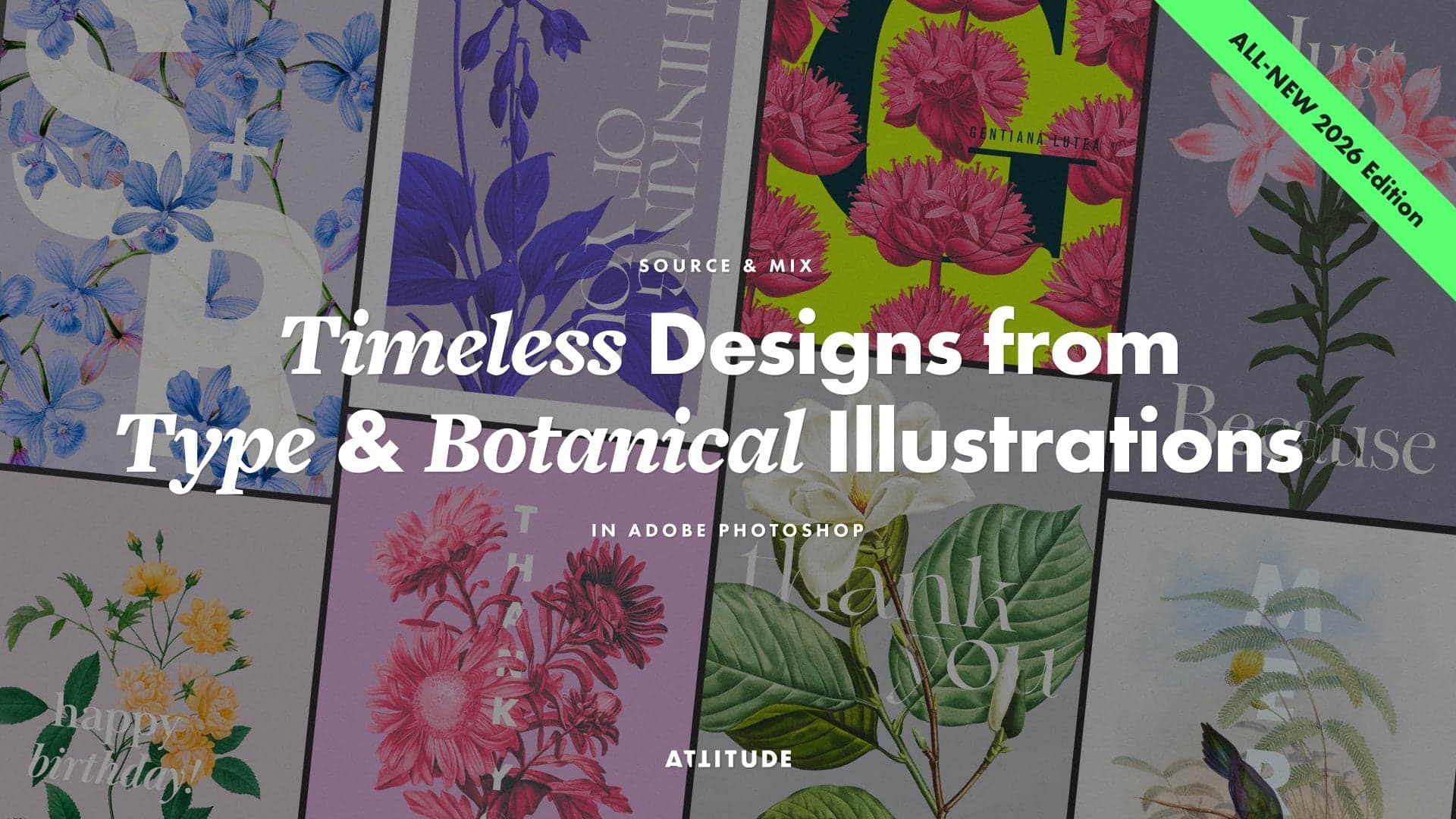 Source & Mix Botanical Illustrations with Typography to Create Timeless Designs in Adobe Photoshop