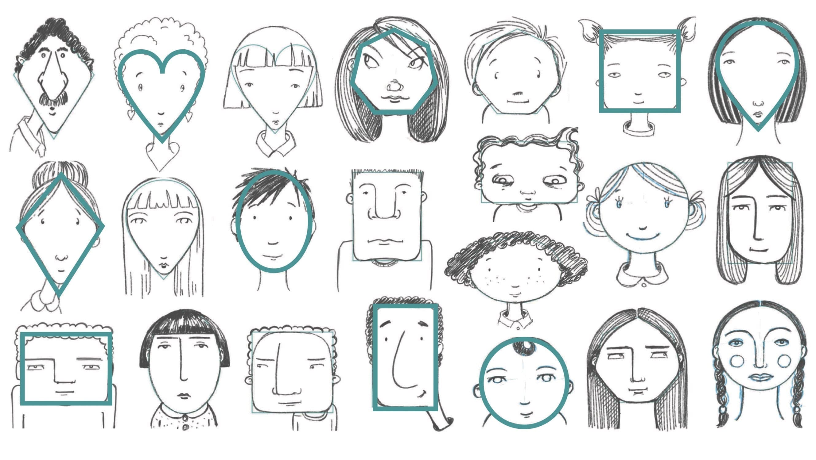 Face Shapes: Draw a Series of Characters Using Simple Shapes