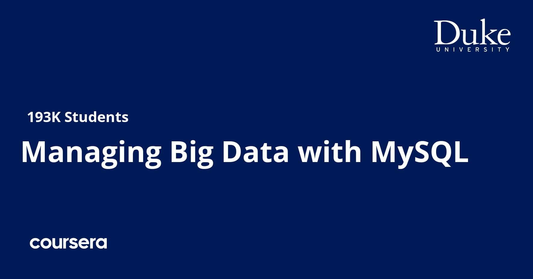 Managing Big Data with MySQL
