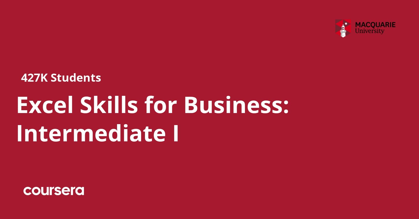 Excel Skills for Business: Intermediate I