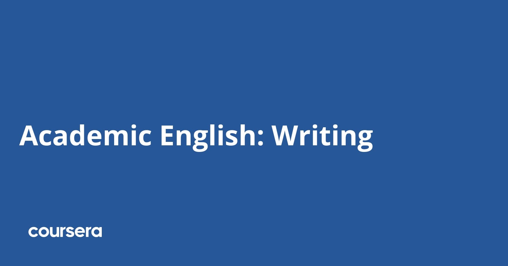 Academic English: Writing