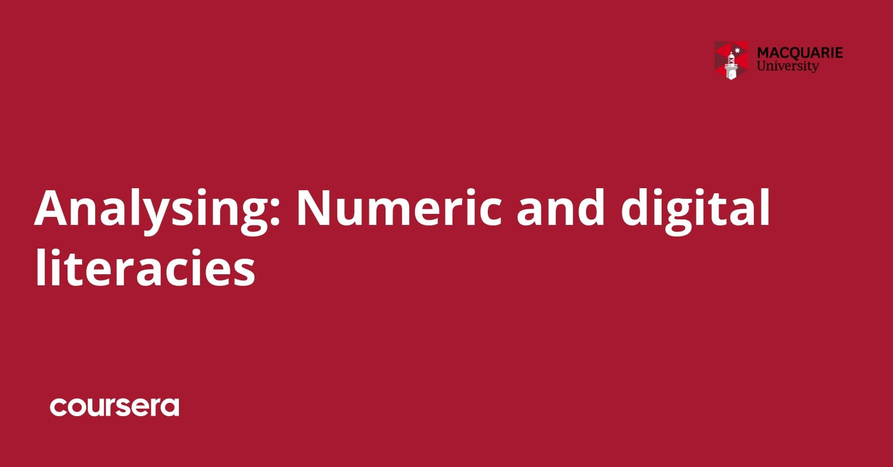 Analysing: Numeric and digital literacies