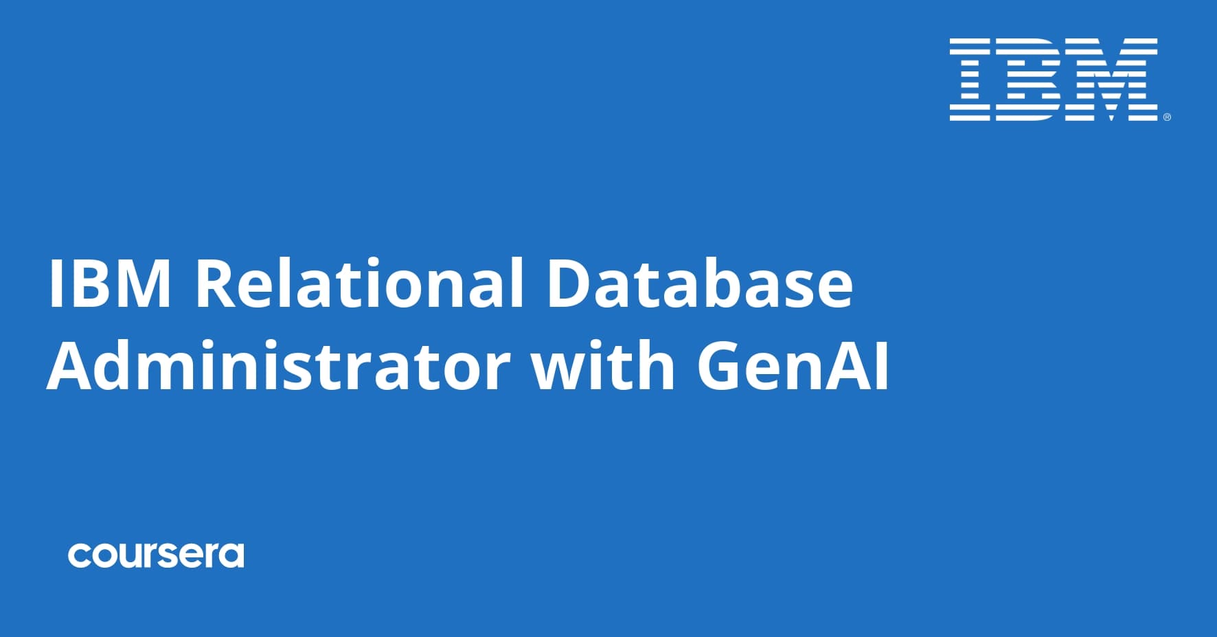 IBM Relational Database Administrator with GenAI