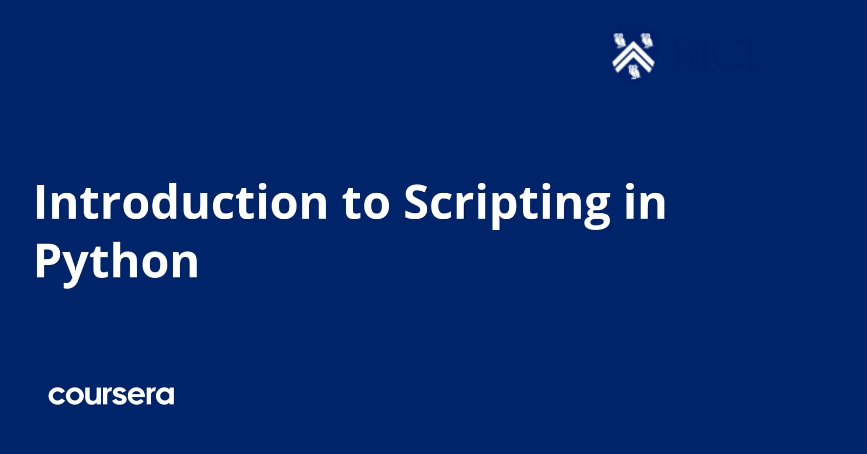 Introduction to Scripting in Python