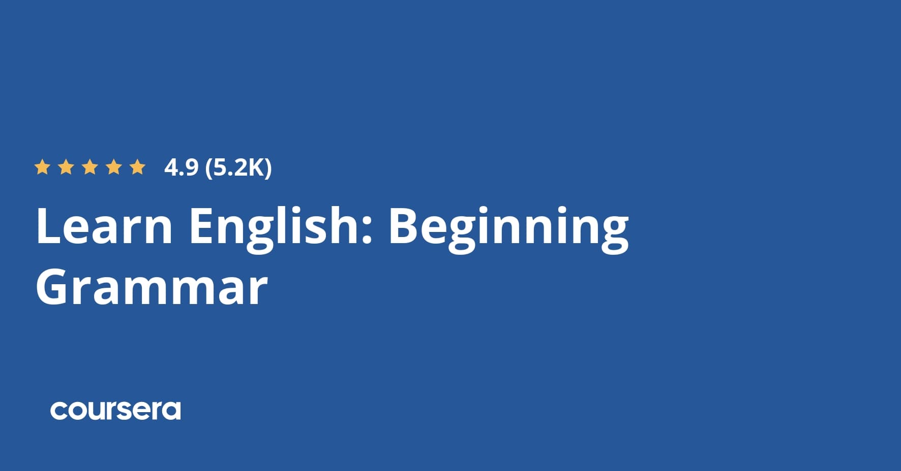 Learn English: Beginning Grammar