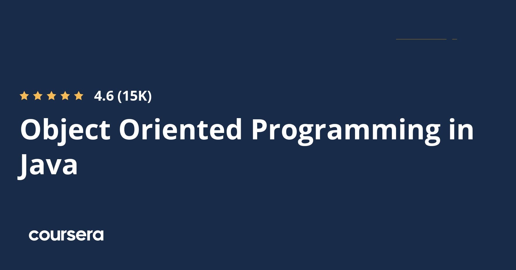 Object Oriented Programming in Java