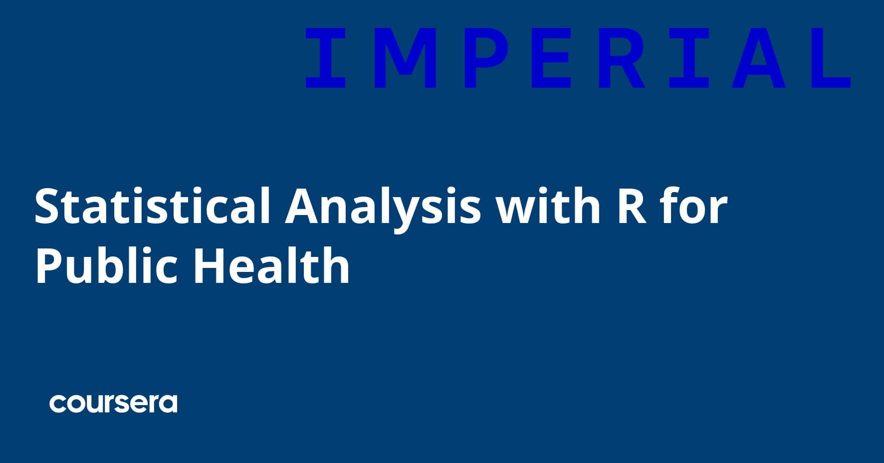 Statistical Analysis with R for Public Health